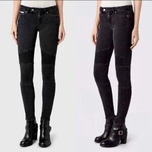 All Saints Biker Skinny Jeans Stretch Denim With Knee Detail EUC